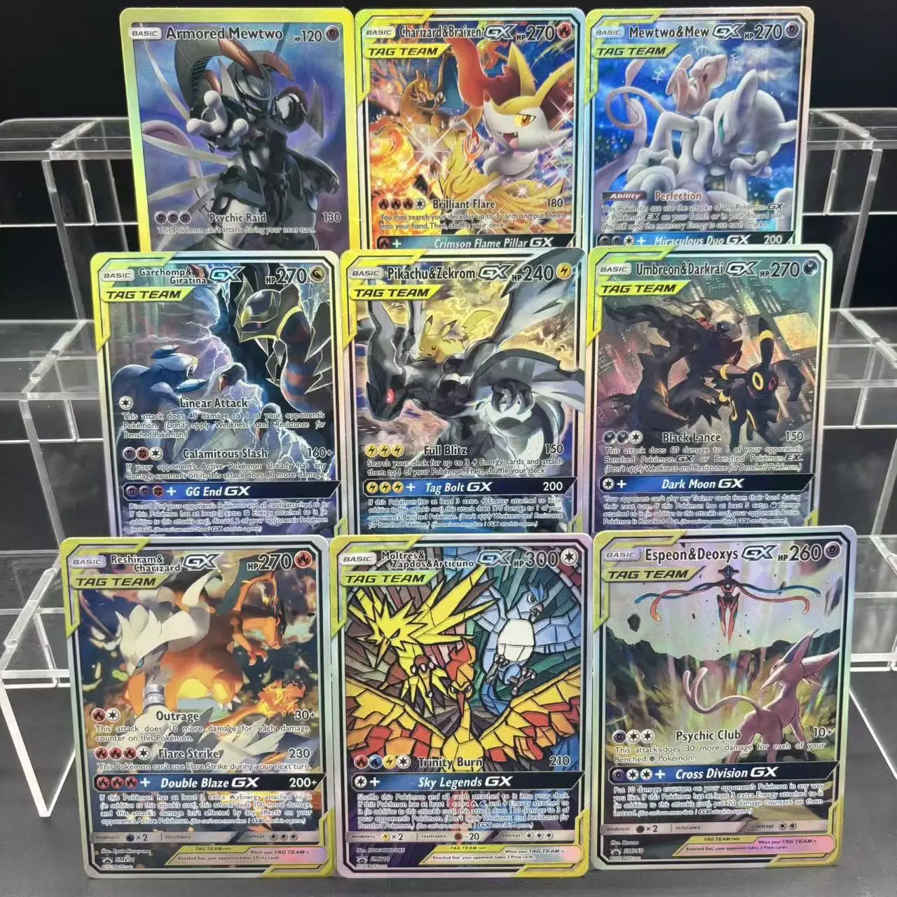 لتقوم بها بنفسك PTCG جمع بطاقات Zekrom Umbreon Espeon Mewtwo GX EN بطاقة واحدة ذاتية الصنع لعبة كلاسيكية أنيمي بطاقة هدية لعبة