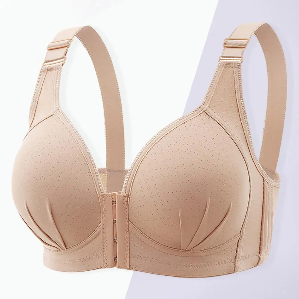 Fashion Women Bra Front Buckle Closure Push Up Anti-snagging Thin Soft Breathable Adjustable Straps No Wire Padded  Lady Bra