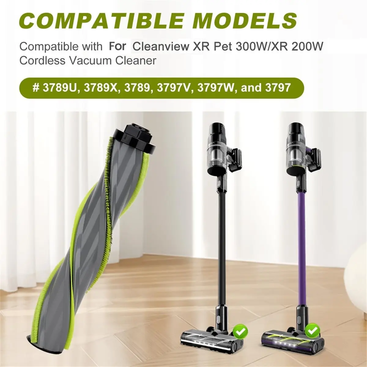 

Новые 2 сменных щеточных валика для Cleanview XR 200W/Cleanview XR Pet 300W/Turbo Cordless Stick (2026 год)