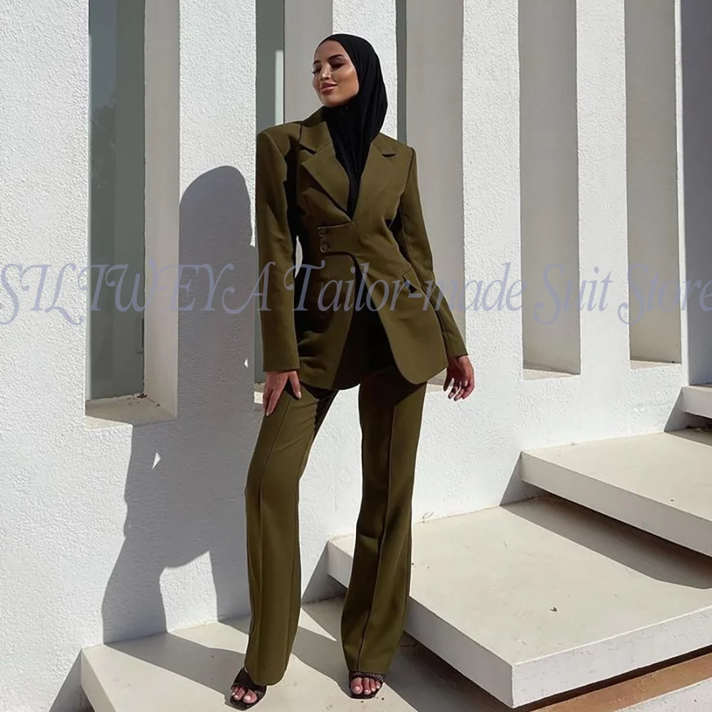 2 Pieces Stylish Female Suit Single Breasted Unique Design Women Blazer Set Fashion Trousers Conjuntos De Mujer Jacket+Pants