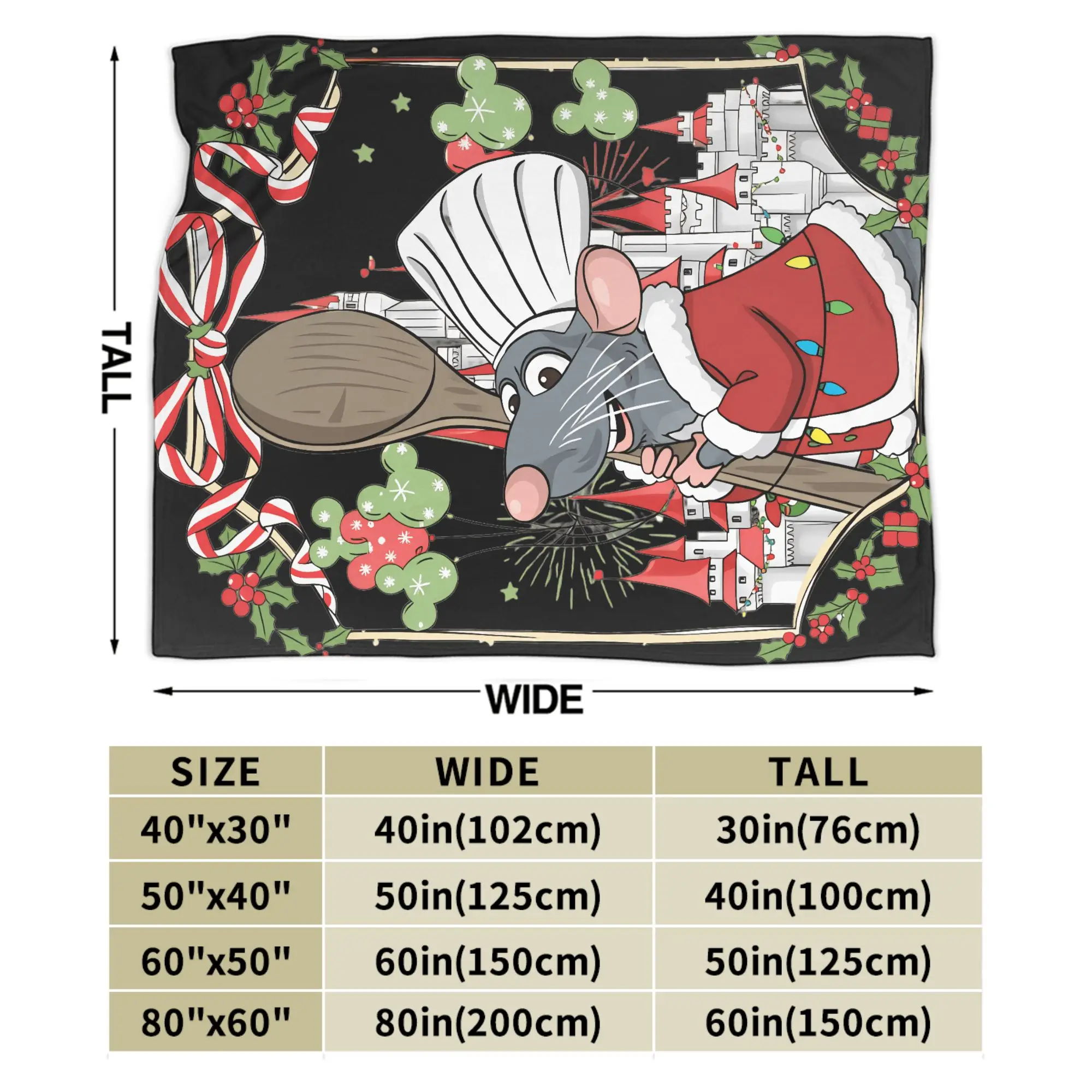 راتاتوي عيد الميلاد بطانية ناعمة دافئة صبي فتاة أفخم رمي بطانية مضحك الأريكة كرسي الفانيلا المفرش أريكة غطاء سرير #6