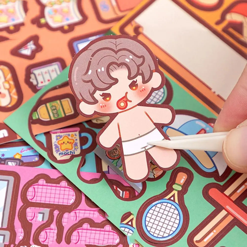 Activity Books Handmade Quiet book Paper Sticker Book Telado Busy Book Kawaii Cartoon DIY Scene Material Sticker Toddlers
