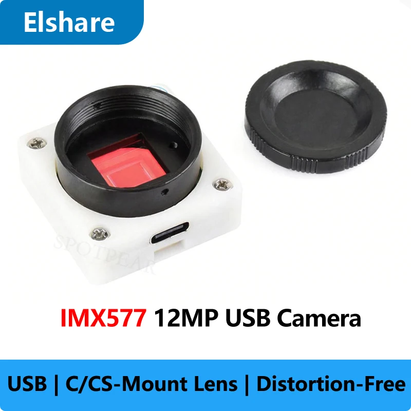 

Raspberry Pi USB Camera 12MP IMX577 Distortion-Free USB 2.0 3840 × 3024 For Jeston RDK C/CS Mount Lens
