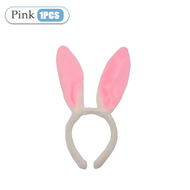 1-20PCS Pink Rabbit Ear Headbands Cute Plush Bunny Ears Hairband Easter Decorat Costume Party Cosplay Hair Hoop Hair Accessories image 3