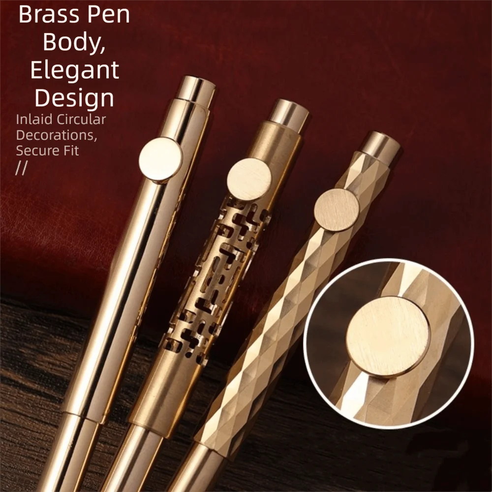 

Portable Scalable Metal Fountain Pen Handwriting Retro Vintage Brass Pens Short Artist Writing Mini Pocket Pen School Supplies
