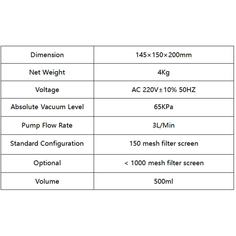 Laboratory 500ML Slurry Vacuum Filter System 124um Filter Machine for Battery Electrode Slurry Filtering