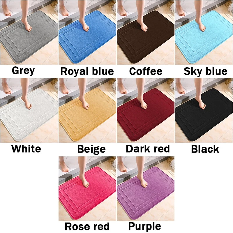 1pc Bathroom Mat Floor Mats Non Slip Carpet Shower Room Doormat Soft and Comfortable Absorbent Machine Washable Easier To Dry