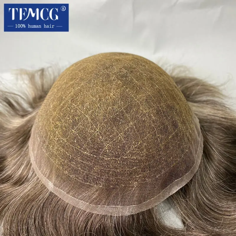 Full Lace Base Male Hair Prosthesis Toupee men Customized Breathable  Wig For Men 100% Natural Human Hair Replacement System