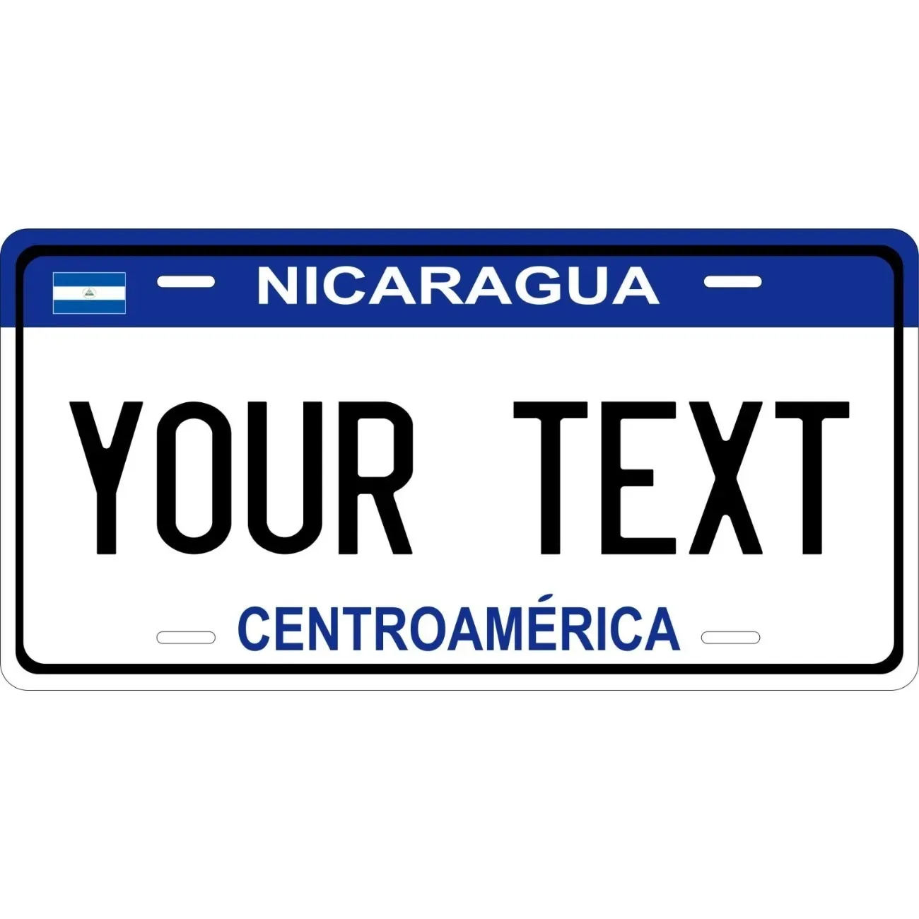 Custom Personalized Nicaragua Blue Hanging Tag Waterproof Dustproof Home Wall Decor Ornament