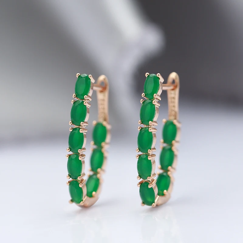 2022 Luxury Oval Cut Artificial Green Zircon Earrings for Women Korean Long Tassel Earrings Wedding Girl's Personality Jewelry