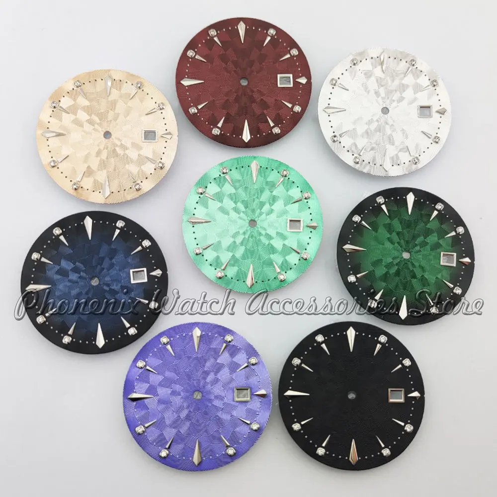 

Циферблат nh35, циферблат часов 35 мм, несколько цветов и высококачественный циферблат, подходящий для аксессуаров для часов с автоматическим механизмом NH35