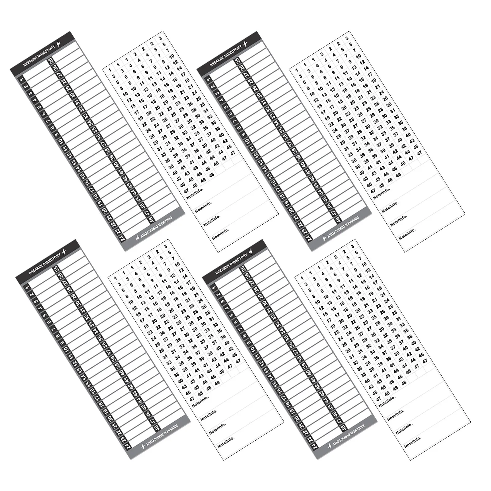 

2 Sets Electric Box Label Stickers Reusable Weatherproof Breaker Panel Number Tags for Meter Boxes Substations