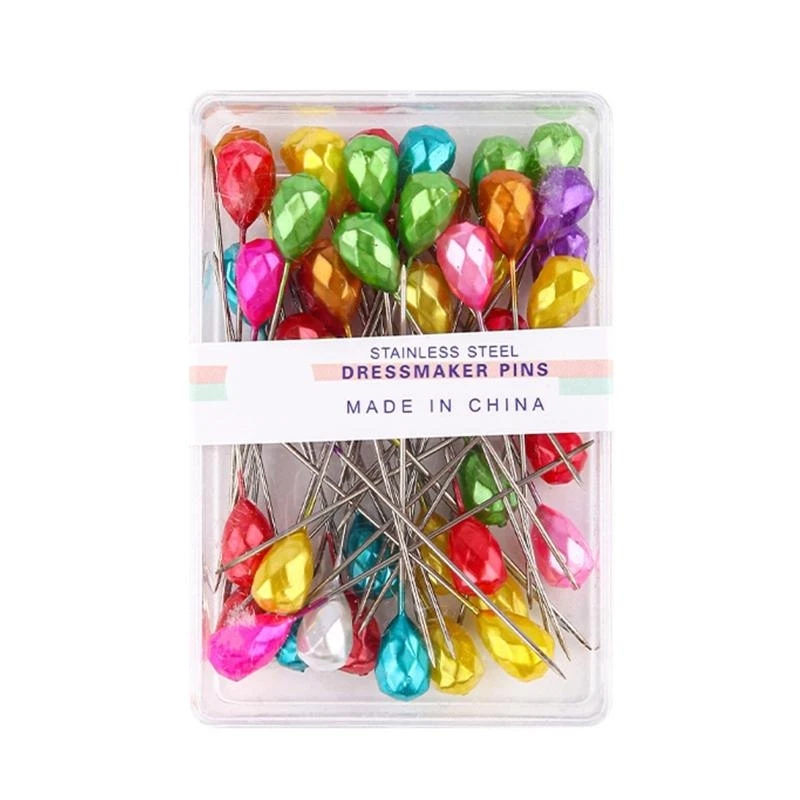 

50PCS Long Sewing Pin Straight Quilting Pin Colored Head Quilting Pin for Quilting Sewing Jewelry Wedding Decoration