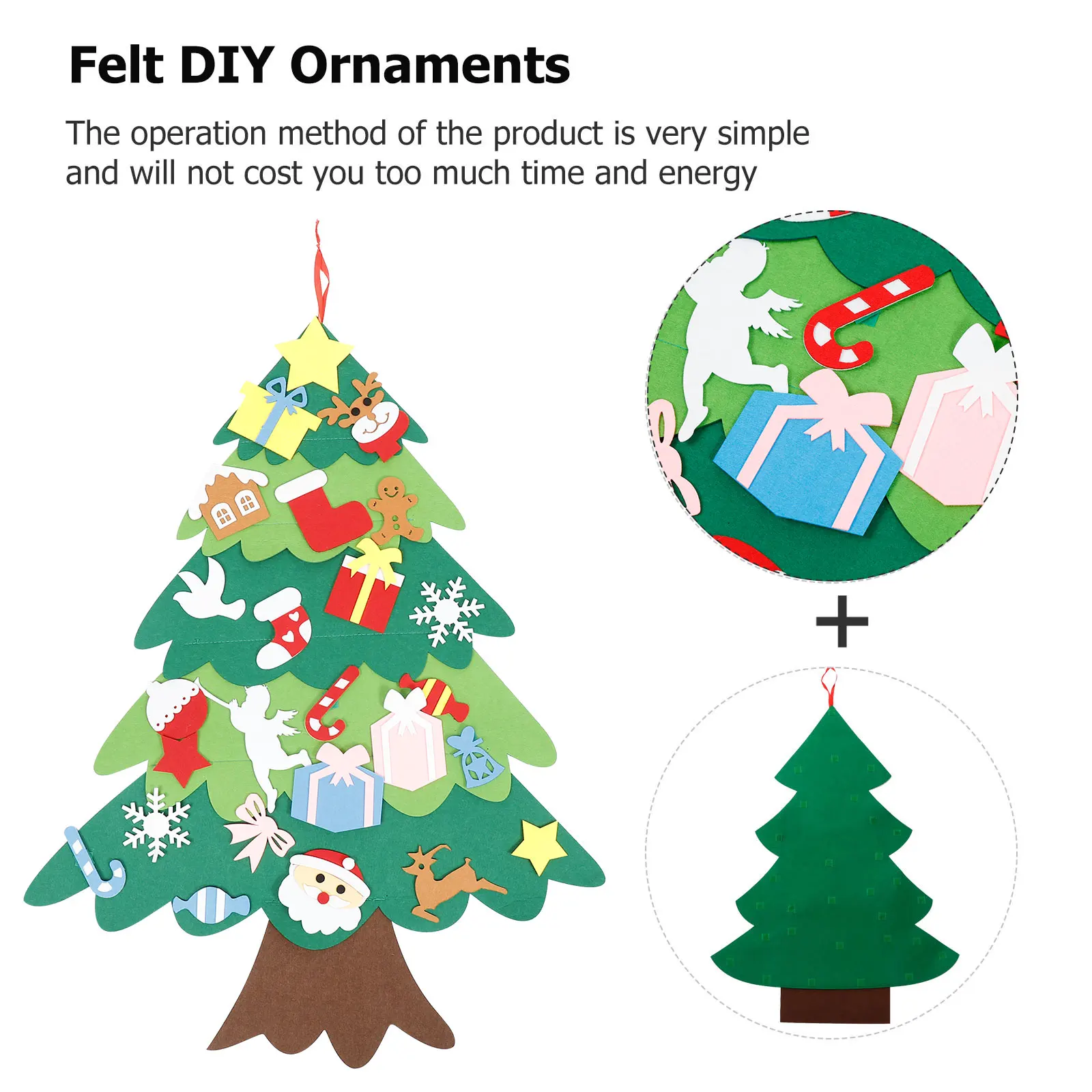 

Felt Christmas Tree DIY Ornament Set Eco Friendly Felt Christmas Decor Xmas Hanging Decoration Handmade Xmas Adornment