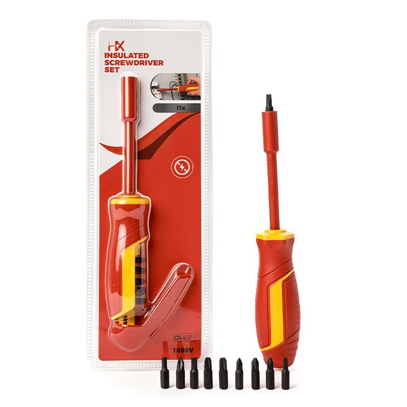 Insulated Screwdriver Set Magnetic Phillips Slotted Bits Interchangeable Multi-Purpose Electrician Tool Motorcycle Repair