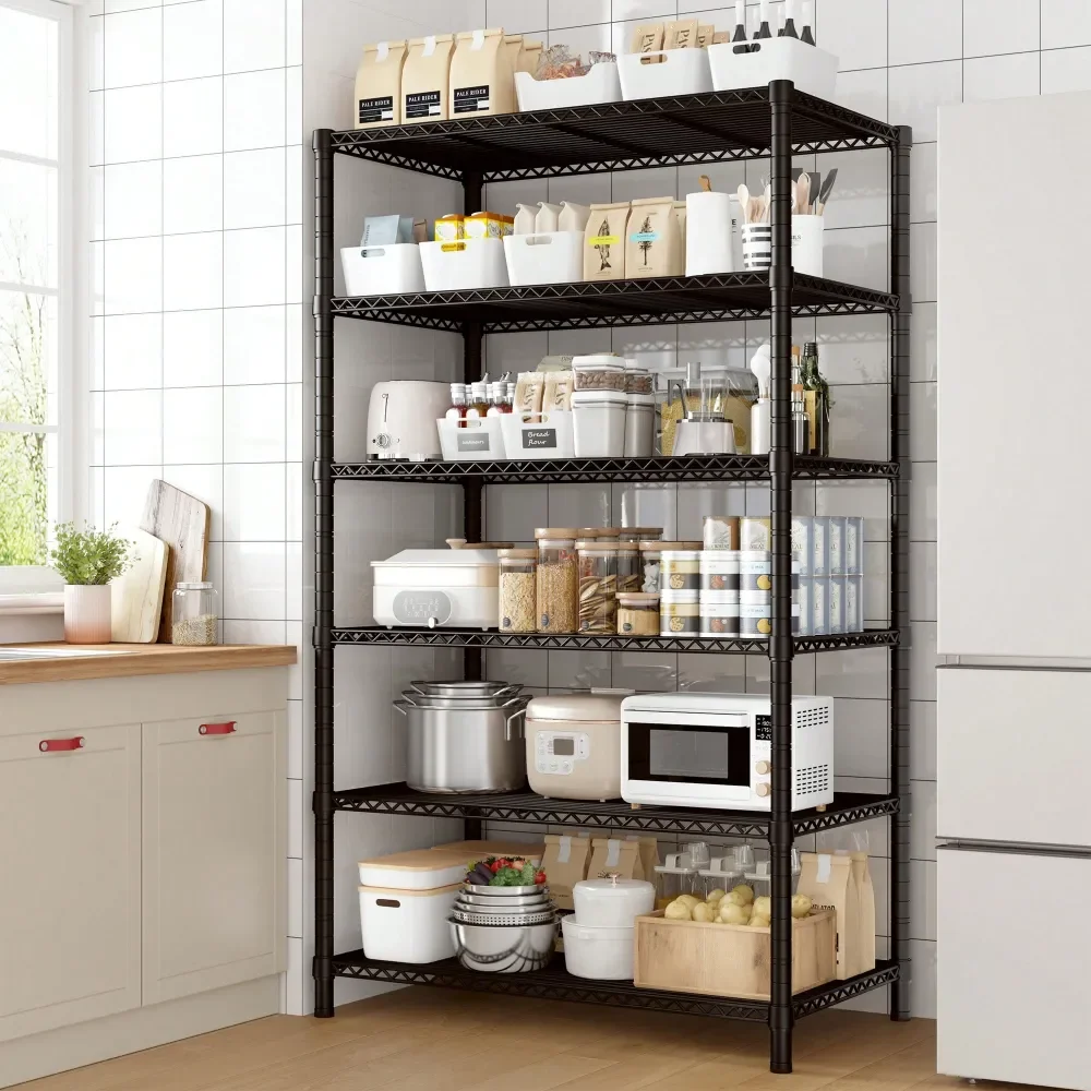 

Garage Shelving Storage Shelf Shelves H Wire Shelving Units 6 Tier Adjustable Wire Storage Shelves 1800LBS Capacity For Kitchen