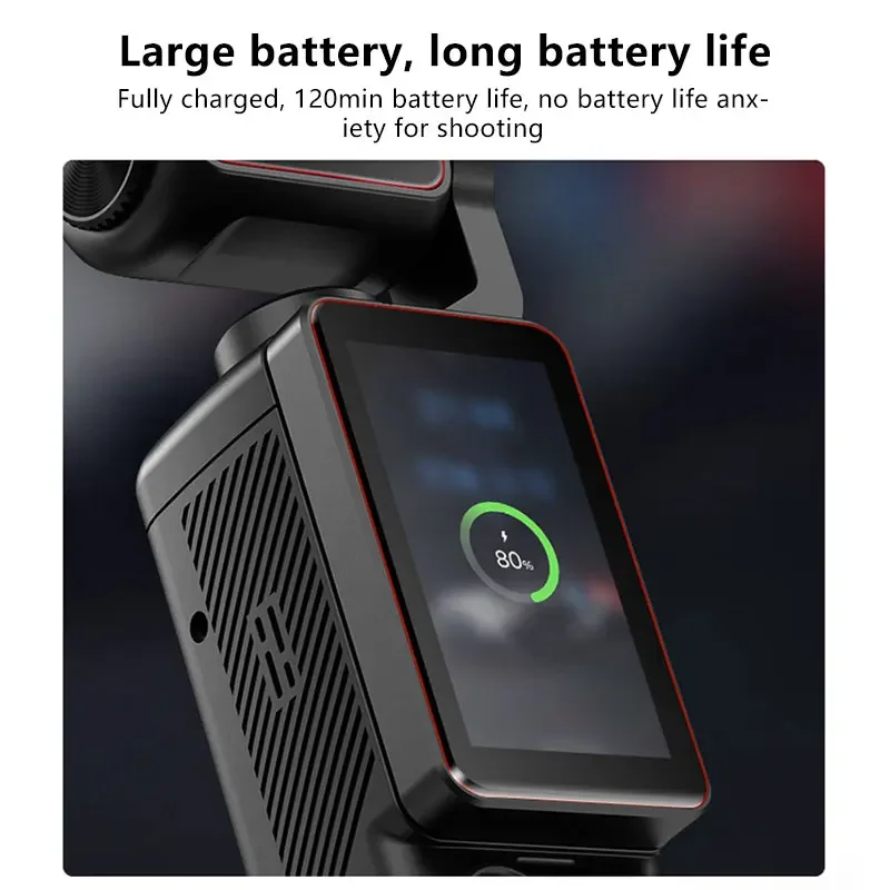 Lenovo 4K Handheld-Gimbal-Kamera mit WLAN-Übertragung, Bildstabilisierung und HD-Drehbildschirm für Reisen und Outdoor-Vlogging – Detail 7