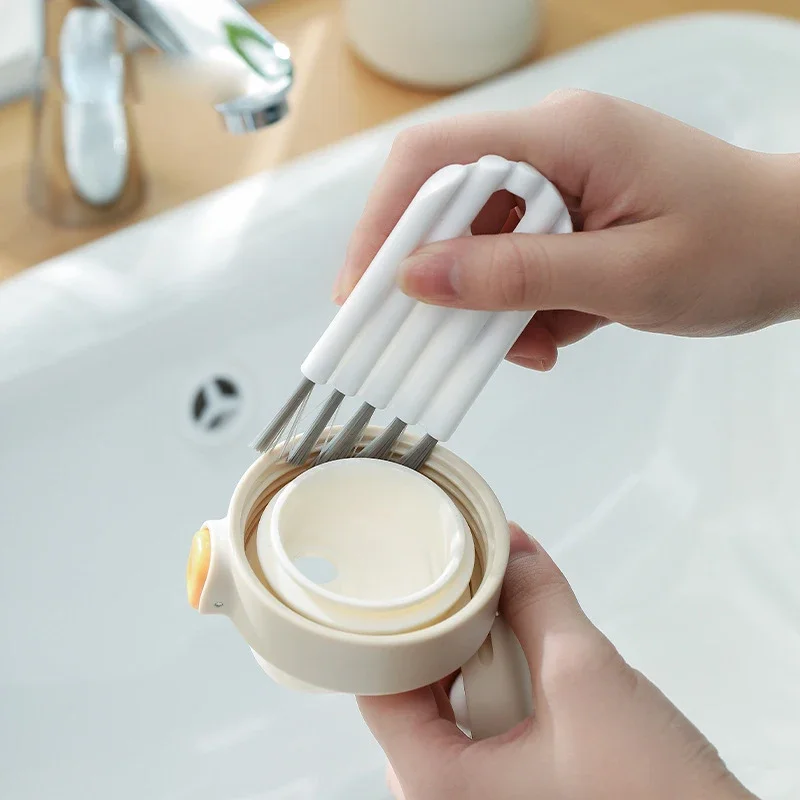 Multifunctional Flexible Brush Cup Cover Groove Nipple Bottle Brush Household Soft Bristles Cleaning Brush Kitchen Tool