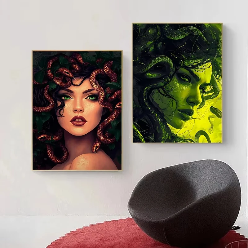 

500/1000/1200/2000PCS Jigsaw Puzzles Goddess Head Snake Family Activity Games for Gameroom Bedroom Home Decor Gift Frameless