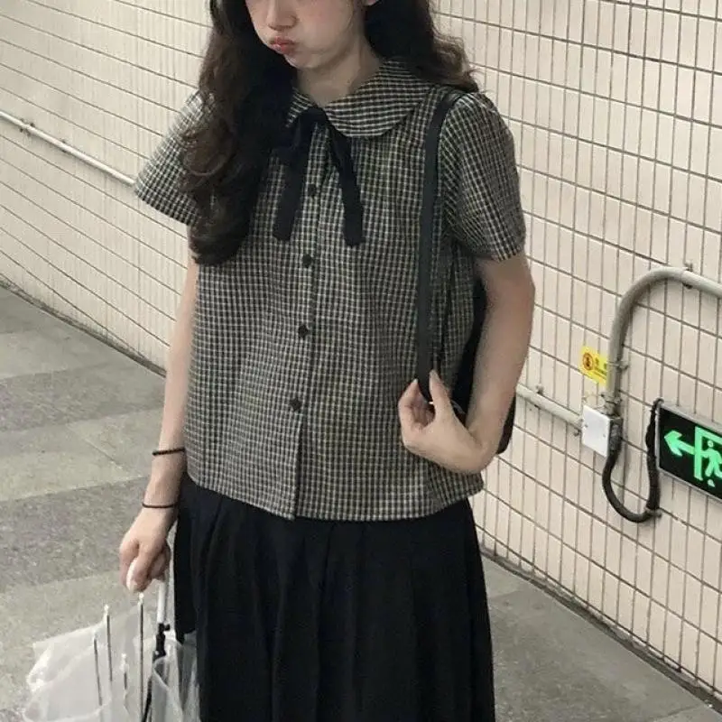 New Korean Women's Shirt with Elegant Temperament for Girls In Summer Comfortable Short Sleeved Versatile Breathable Comfortable