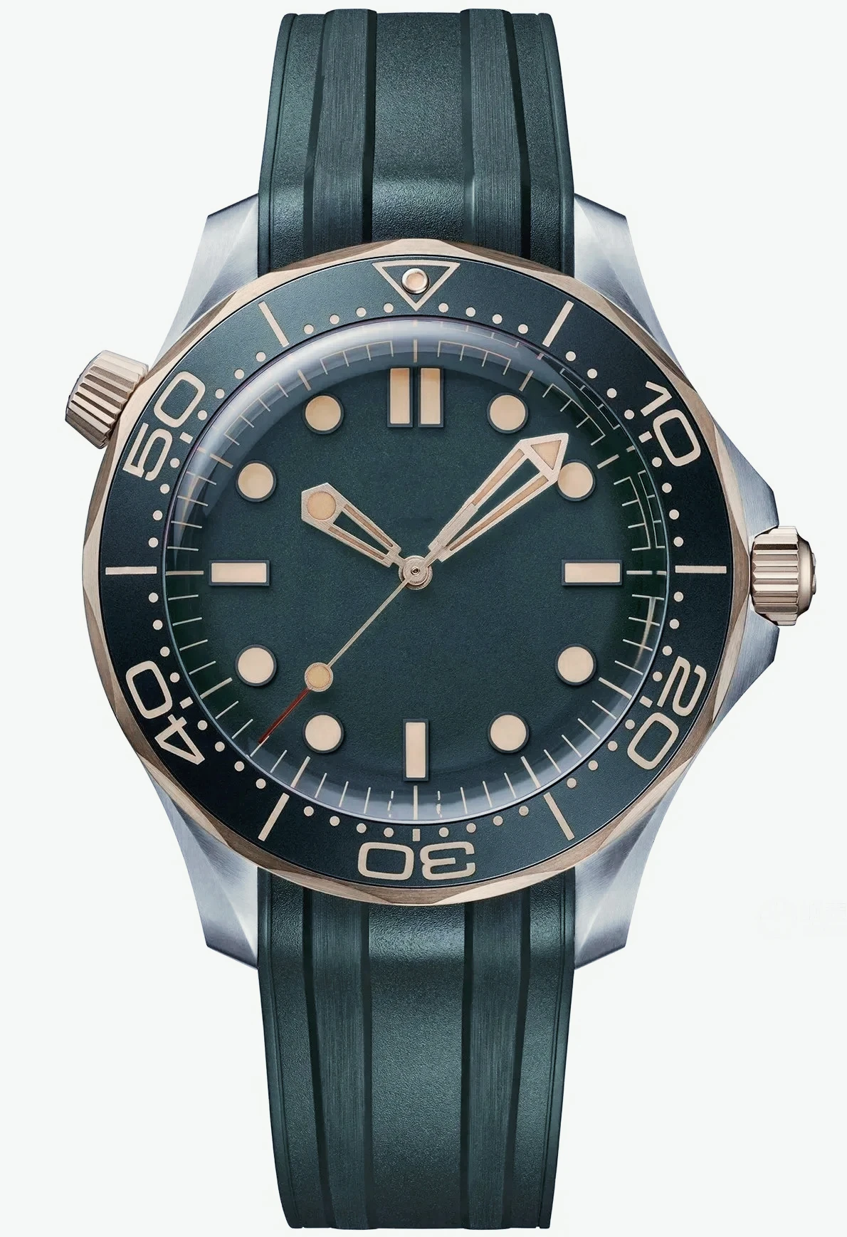 A1212 Store 42mm Men's Automatic Mechanical Watch, Green Dial, Rubber Strap, 904L Customized Watches view 5