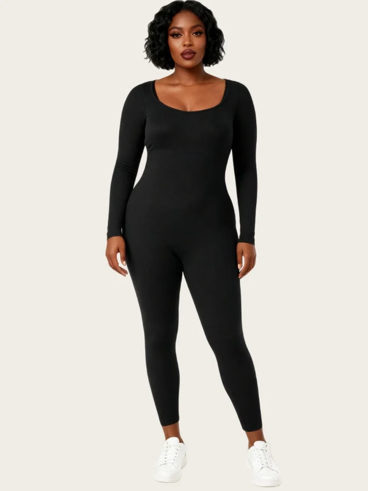 

Wmstar Jumpsuit Women Wholesale Long Sleeved and Long Pants One Piece Hip-lifting and Body High Elasticity Fashion Drop Shopping