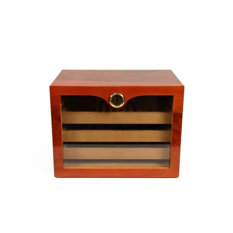 High Gloss Piano Paint American Portable Humidor Solid Wood Organizer Integrated Moisture Resistance