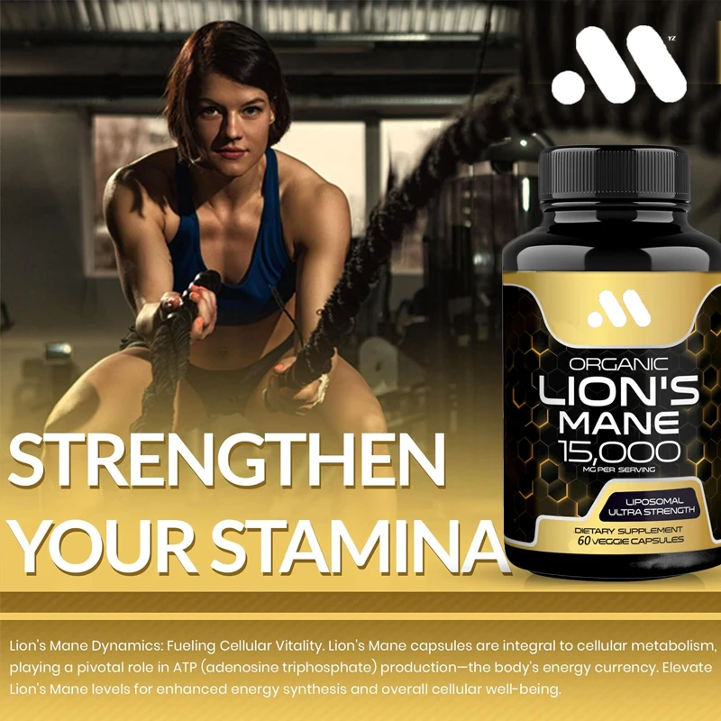 Lions Mane Lion Mane Mushroom Capsules Supplement -60 Pills - Mushroom Supplement for Memory and Focus in the Brain