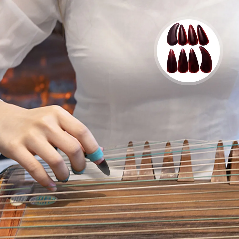 

8 Pcs Use Guzheng Nails to Play Guitar Finger Guards Picks Classical Nanopolymer Bands Adults