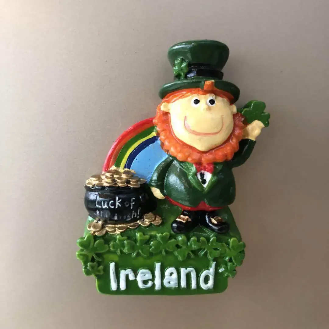 Cute Resin Dublin Belfast 3d Magnet Fridge Ireland Cartoon Character Animal Lamb Souvenir Home Decoration Accessories Gifts