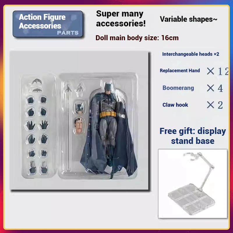 Em estoque ct brinquedos batman hush versão azul mafex 105 versão preta dc bat man anime figura de ação estatueta modelo estátua brinquedos presente