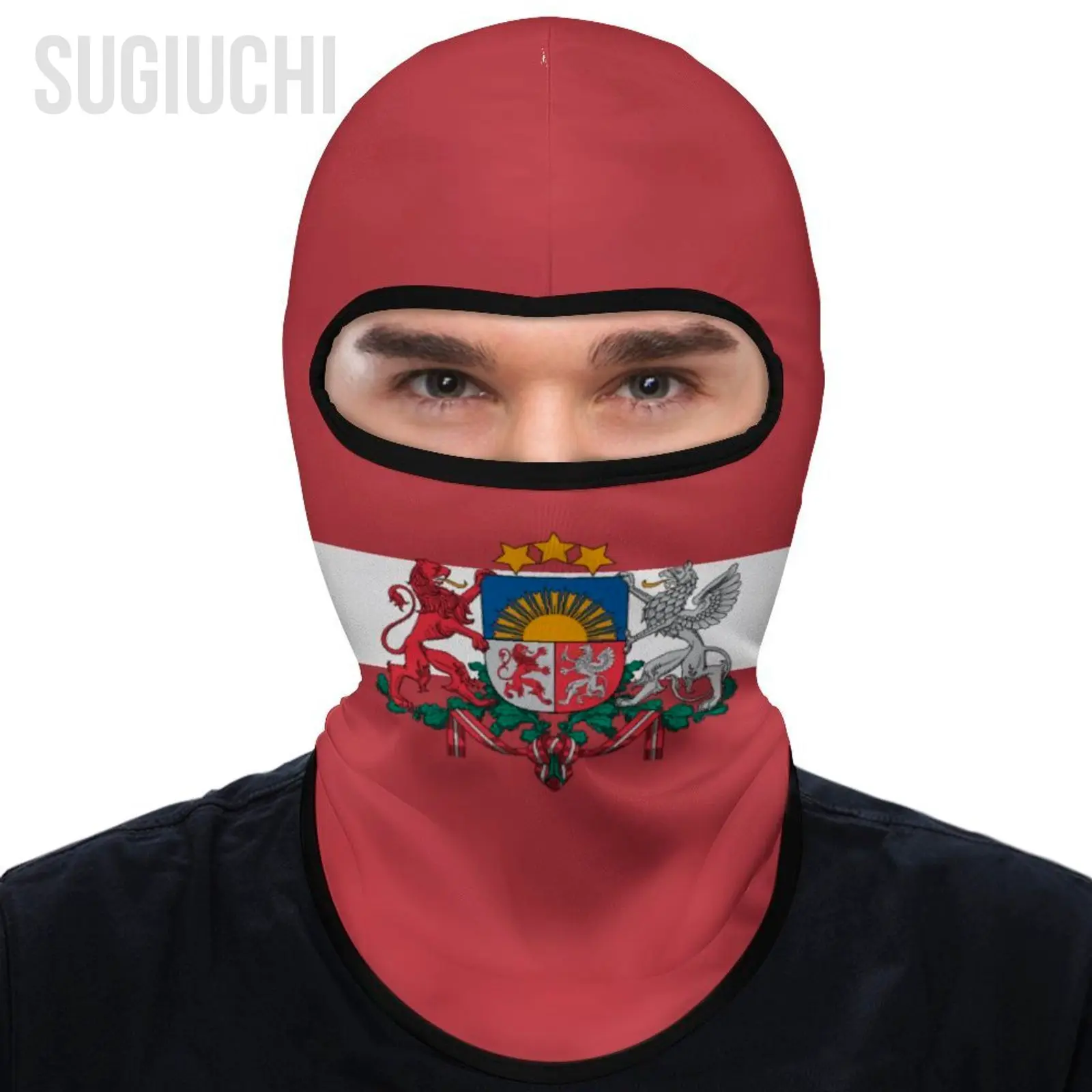 Latvia Flag Outdoor Cool Sunscreen Motorcycle Face Mask Moto Biker Wind Cap Mask Stopper Windproof Bicycle Cycling Headgear