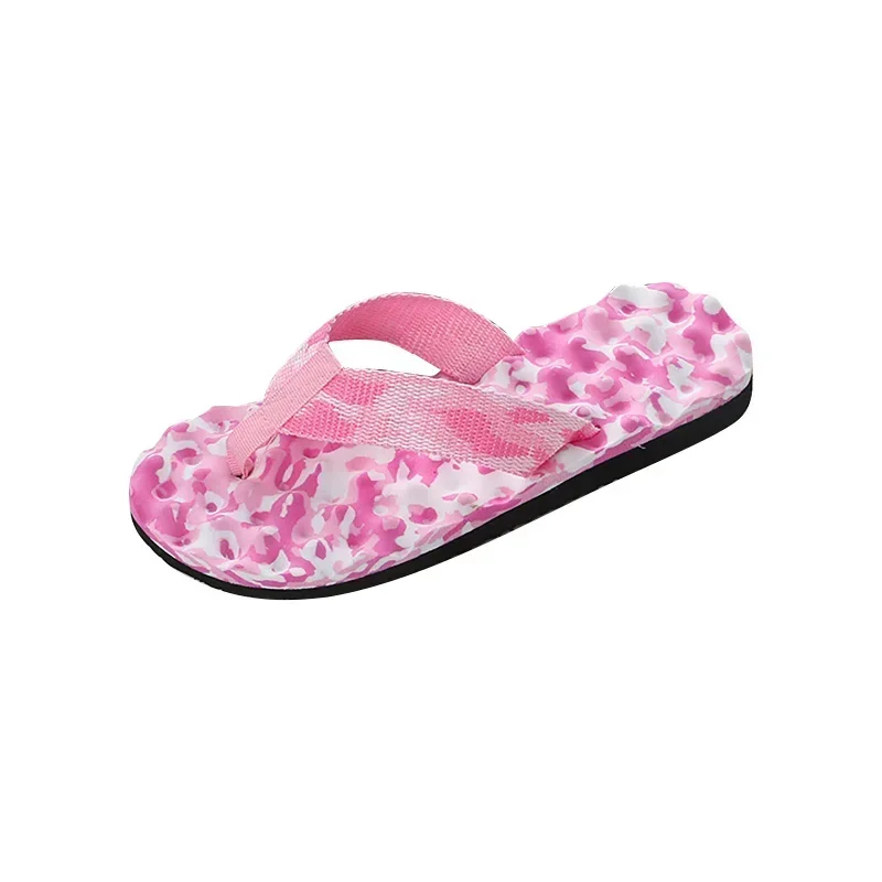 Chanclas planas a rayas para playa, calzado de verano para Mujer, Zapatillas de casa ligeras antideslizantes, Sandalias para Mujer