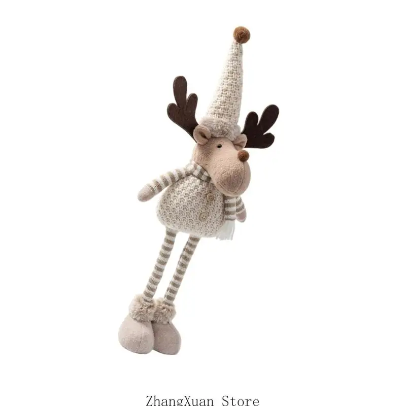 Weihnachtsfigur für den Innenbereich mit langen gestreiften Beinen, weich aussehender Oberfläche und gemusterter Form für die – Detail 9