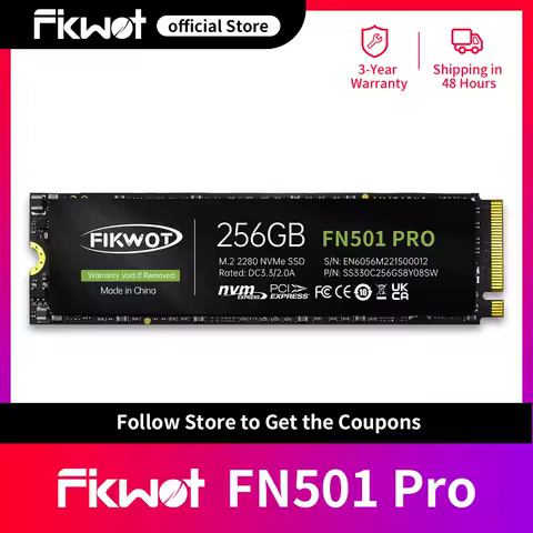 Fikwot FN501 Pro SSD PCIe 3.0x4 256GB 512GB 1TB 2TB M.2 NVMe 3500MB/s 3D NAND Internal Solid State Drive for Laptop PC Desktop