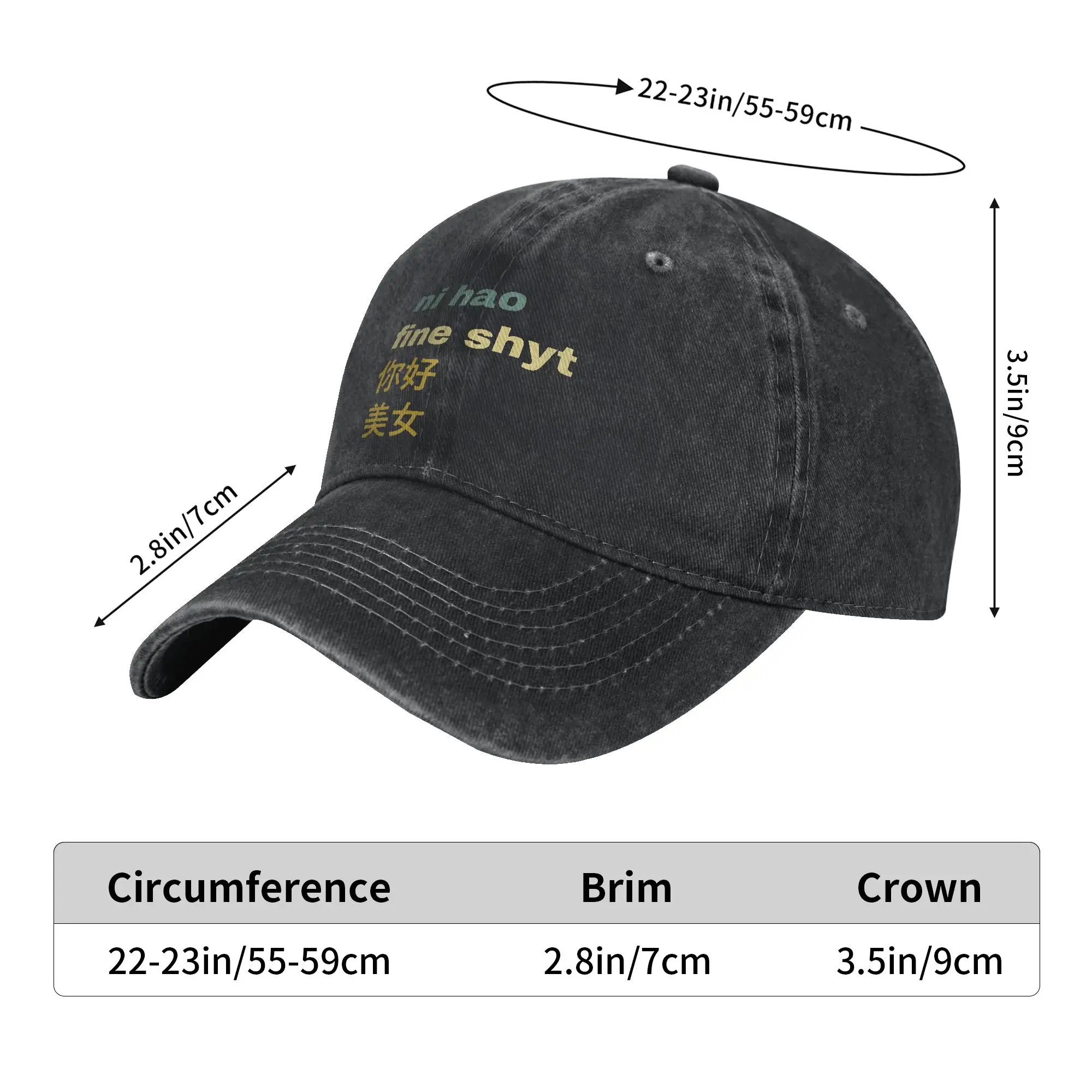 Ni Hao Fine Shyt Casual Baseball Cap For Unisex Men Summer  Hunting Camping Trucker Hat y2k Funny Breathable Baseball Caps