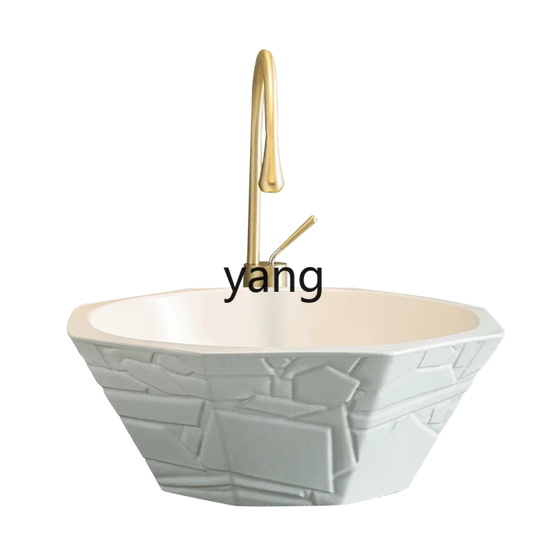 

LH octagonal table wash basin balcony simple household wash basin bathroom wash basin