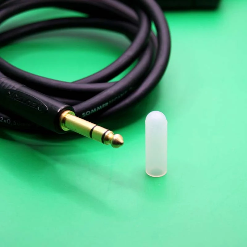 [E]1PC 6.35mm Headphone Plug Silicone Protective Cover Electronic Accessories Guitar Connection Cable Insert Silicone Cap