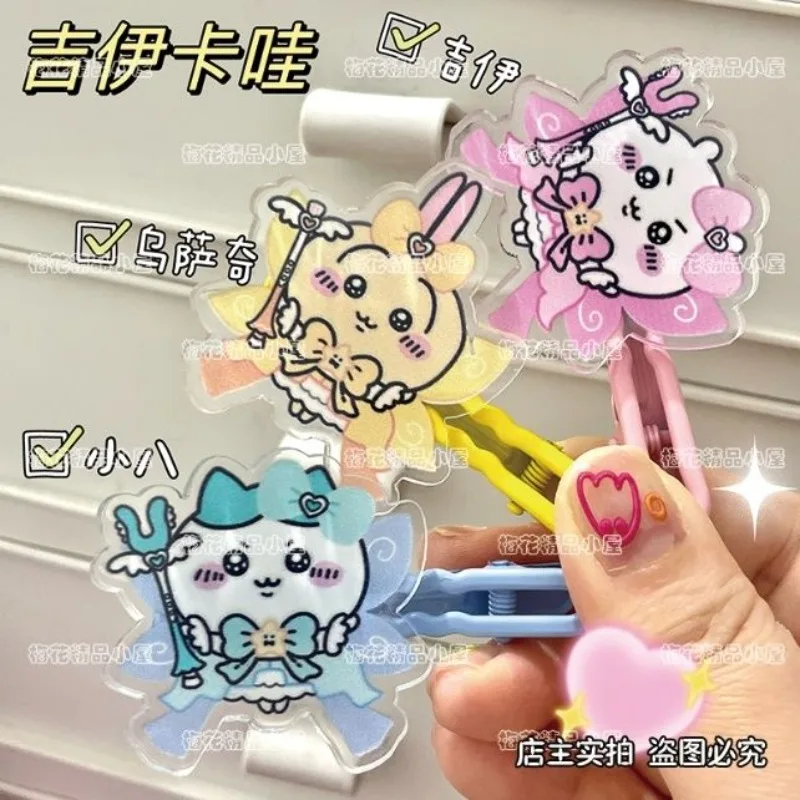 Anime Kawaii Cartoon Chiikawas Magical Girl Series Upgraded Hachiwares Acrylic Colored Hair Clip Usagis Cute Bang Hair Clip Gift