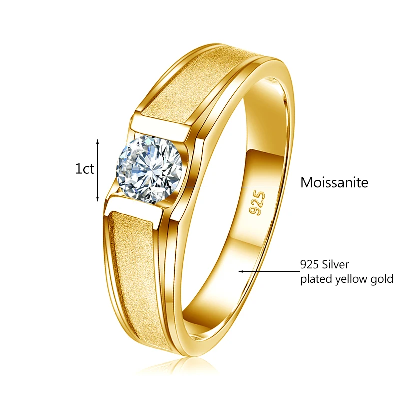 925 Sterling Silber Mattierte Verlobungsringe für Männer und Frauen Moissanit Ehering Paar Jubiläum Schmuck Geschenk – Detail 1