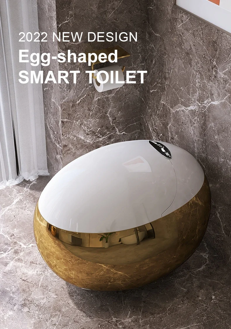 CX051BY Modern Luxury style sanitary ware ceramic smart toilet intelligent gold toilet electroplated