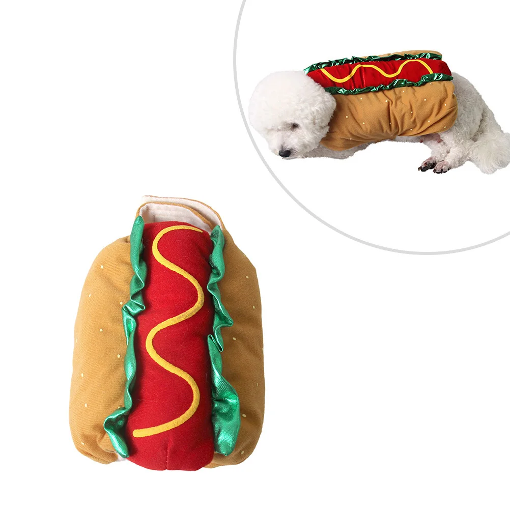 Funny Pet Dog Cat Hot Dog Costume Dress Xxs Soft Polyester Easy on Off Halloween Christmas Cosplay Pet Clothes