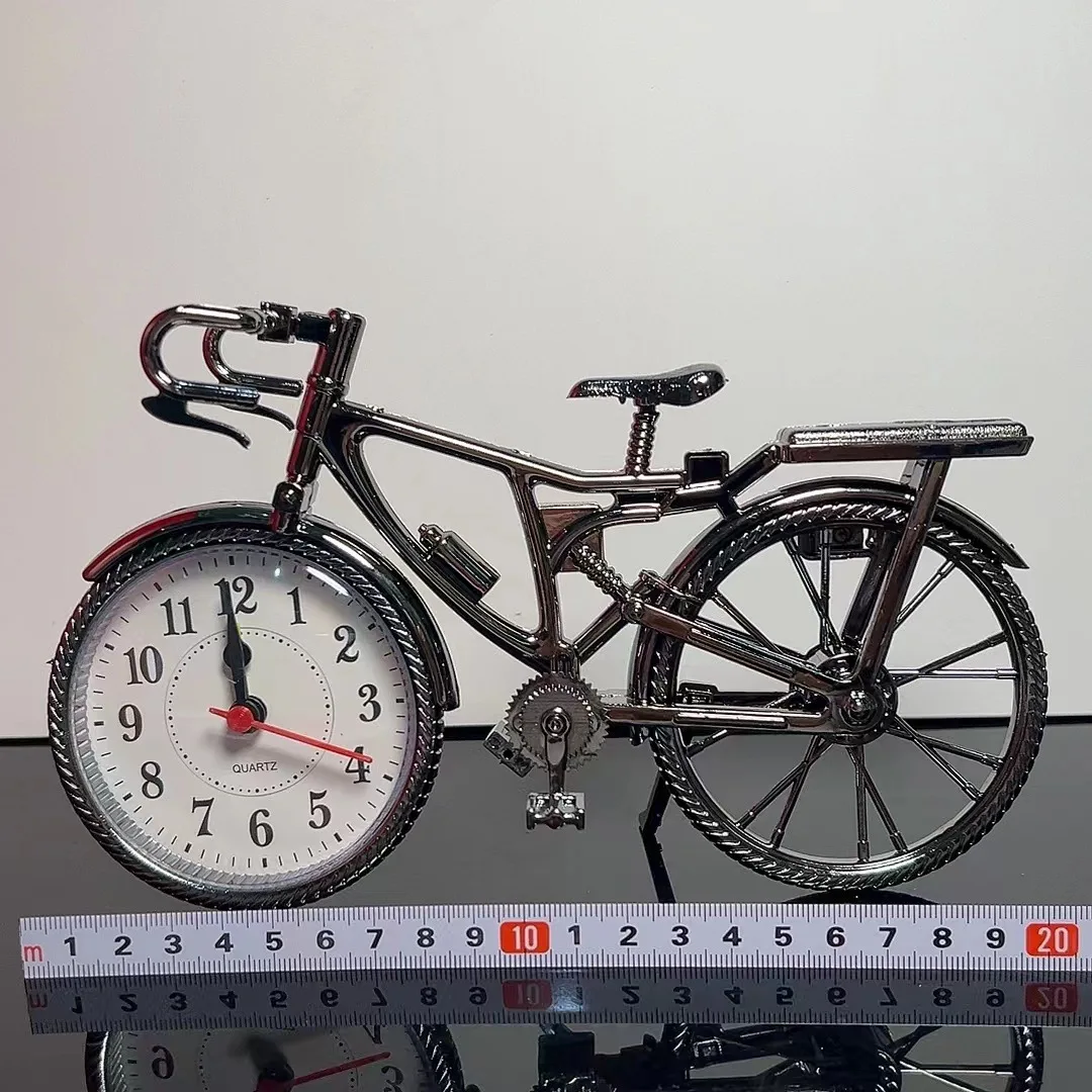 Retro Numeral Bicycle Shape Creative Table Alarm Clock Home Living Room Decoration Bedside Clock Desktop Display Crafts Gift