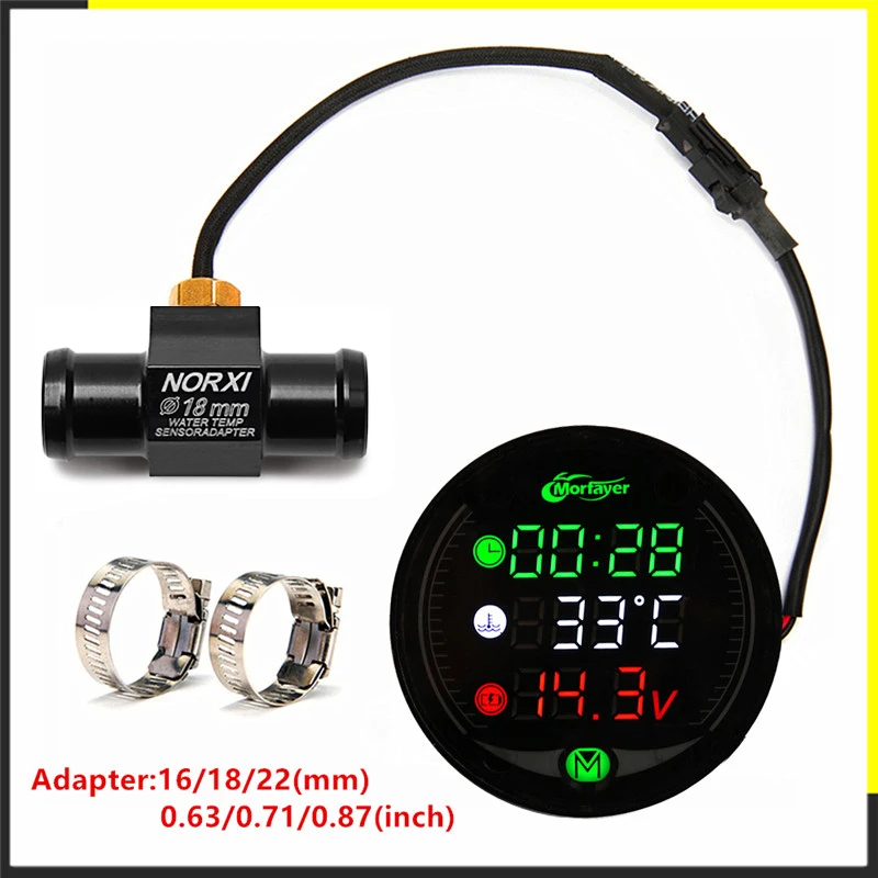 KOSO Motorcycle electronics For NMAX PCX XMAX 125 250 300 XJ6 CB650F AEROX Water Temperature Hour counter meter engine hours