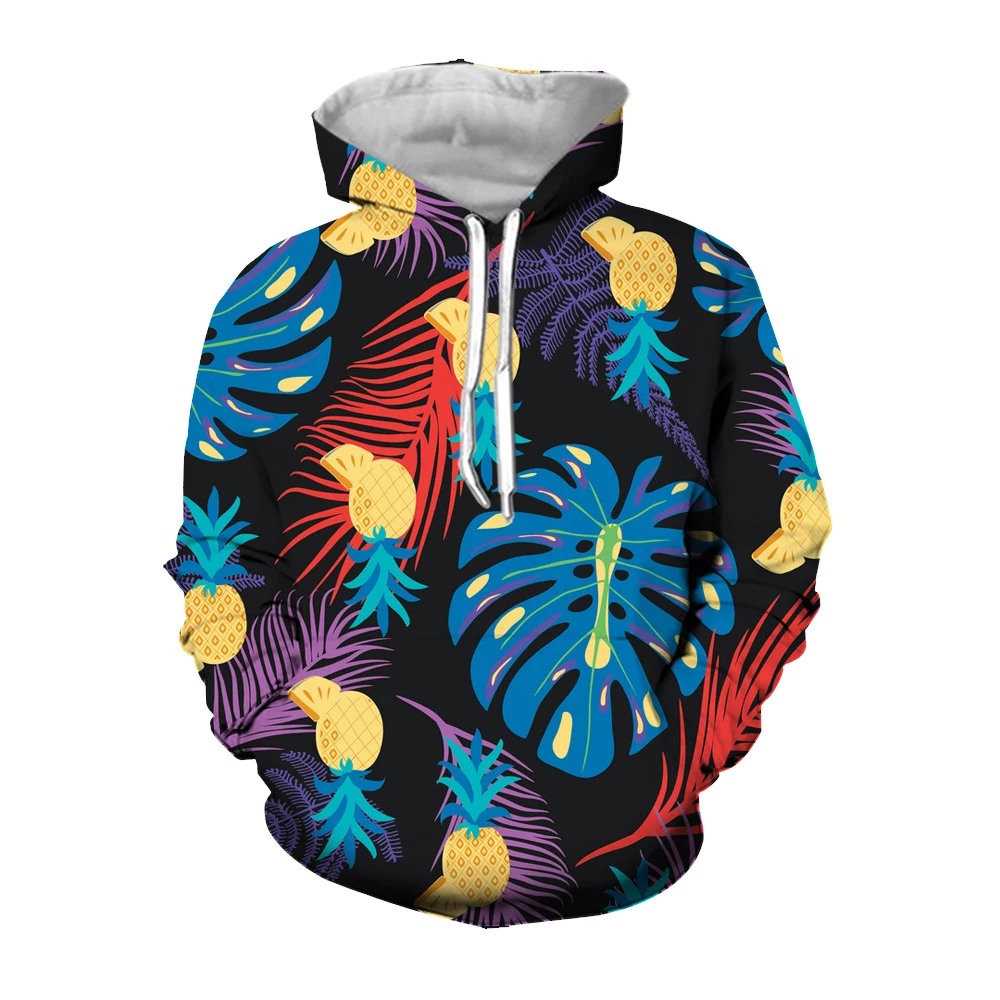 Jumeast 3D Flower Leaves Printed Men Hoodies Streetwear Fall Aesthetic Kangaroo Pocket Hoody Vintage Tops 90s Oversized Clothing