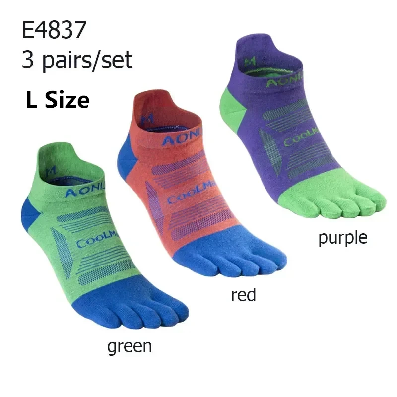 3 Pairs AONIJIE E4801 E4802 Ultra Run Low Cut Sportlich Fünf Kappe Socken Viertel Socken Toesocks für Lauf Marathon Rennen trail