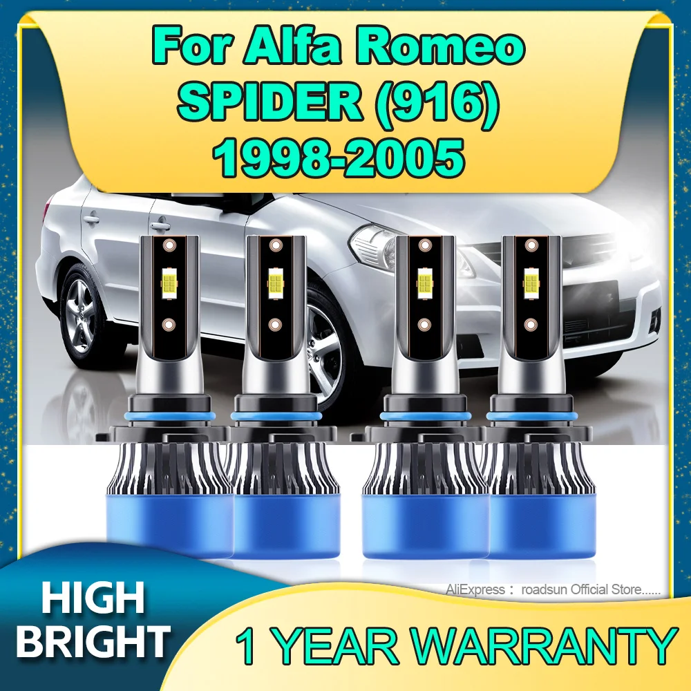 

2/4Pcs Headlight 160W High Power HB3 Turbo Lamp 6000K Car Lights For Alfa Romeo SPIDER 1998 1999 2000 2001 2002 2003 2004 2005