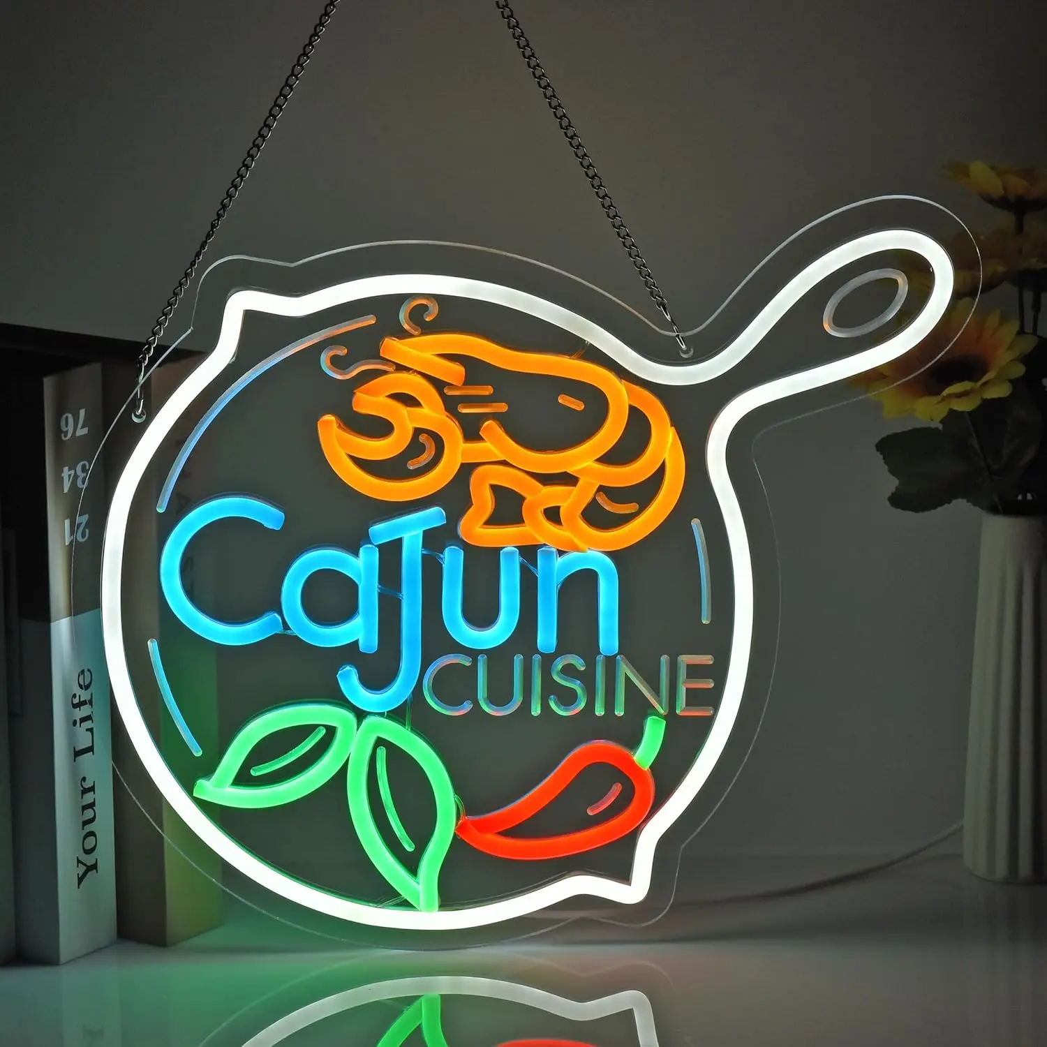 LED ضوء النيون Cajun المطبخ النيون تسجيل ل Cajun مطعم متجر بار مقهى المطبخ ديكور المنزل USB بالطاقة عكس الضوء #5