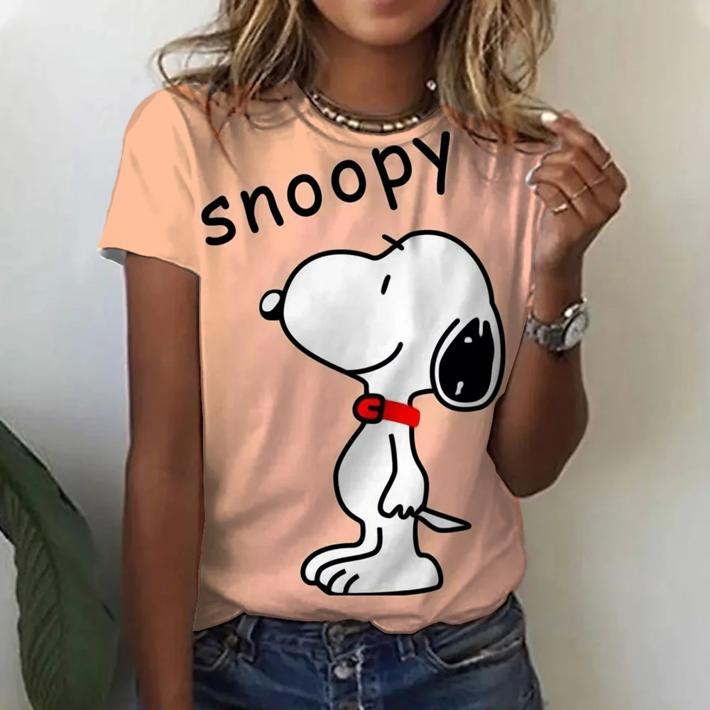

Y2k Crop Tops 2025 Aesthetic Cute Pink Snoopy print Baby Tees 2000s Vintage Cartoon O-neck Harajuku Short Sleeve Crop T-shirt