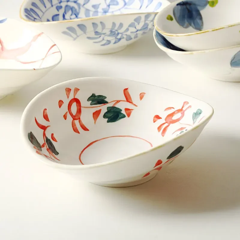 Japanese plate Ceramic bowl cutlery Sauces Saucer Shallow-mouth hand-painted special dishes dishes Hotel cold plates